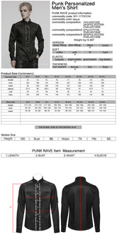 WY-1772CCM Gothic Lace Studded Long Sleeve Punk Shirt